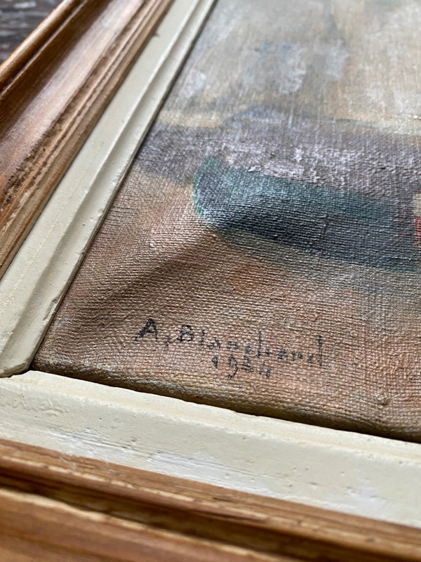 Huile Sur Toile Ancienne signée, étretat, Normandie…