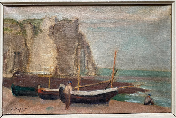 Huile Sur Toile Ancienne signée, étretat, Normandie…