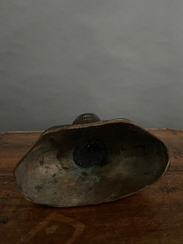 Balinese Indochinese dancer bust bronze peacock wheel crown