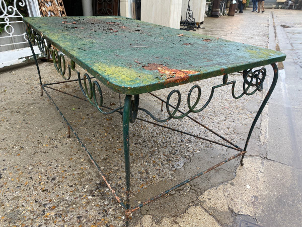 Console / Table De Présentation En Fer Forgé 1940 Attribuée à René Drouet (1899-1993)