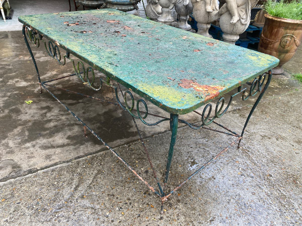 Console / Table De Présentation En Fer Forgé 1940 Attribuée à René Drouet (1899-1993)