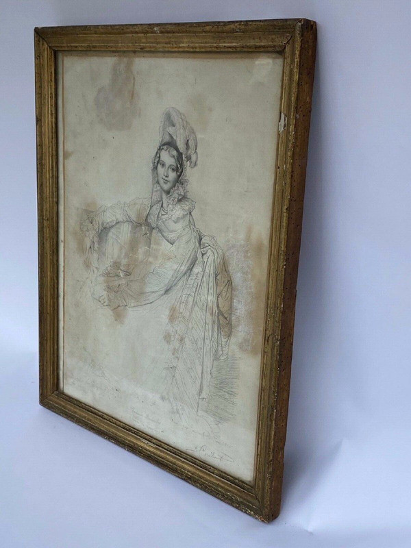 Gravure Jean Coraboeuf Madame Destouches dessinée par Ingres
