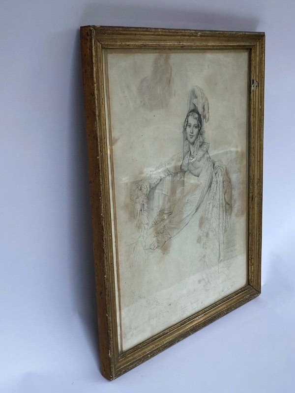 Gravure Jean Coraboeuf Madame Destouches dessinée par Ingres