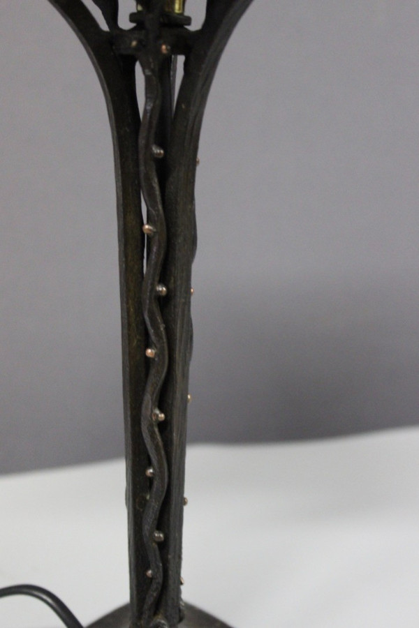 Art-Deco-Lampe aus der Zeit, signiert von Müller, ca. 1930