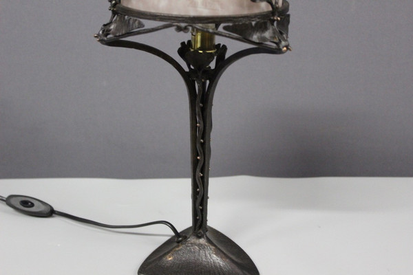 Art-Deco-Lampe aus der Zeit, signiert von Müller, ca. 1930