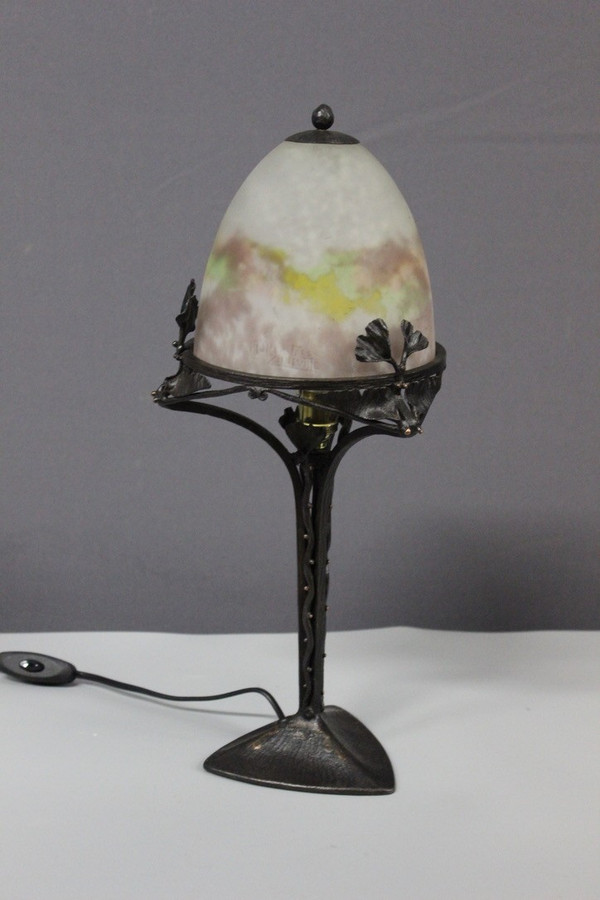 Art-Deco-Lampe aus der Zeit, signiert von Müller, ca. 1930