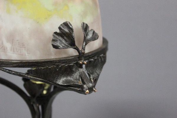 Art-Deco-Lampe aus der Zeit, signiert von Müller, ca. 1930