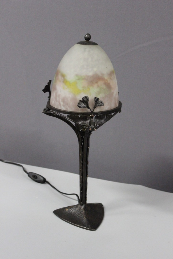 Art-Deco-Lampe aus der Zeit, signiert von Müller, ca. 1930