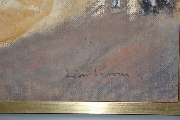 Pastello su pannello Corrida di Léon Perrin intorno al 1950