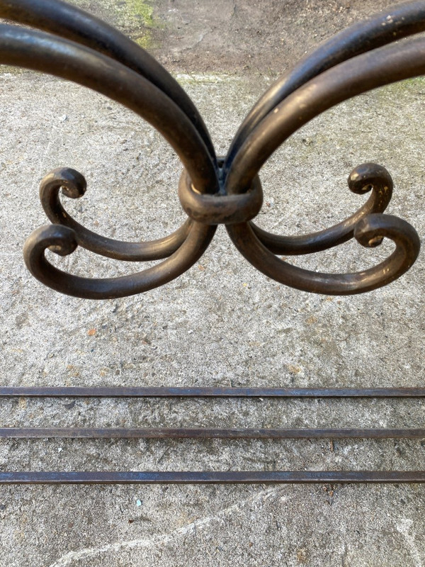Dining Table / Console Wrought Iron Frame, Marble Top Circa 1930/40