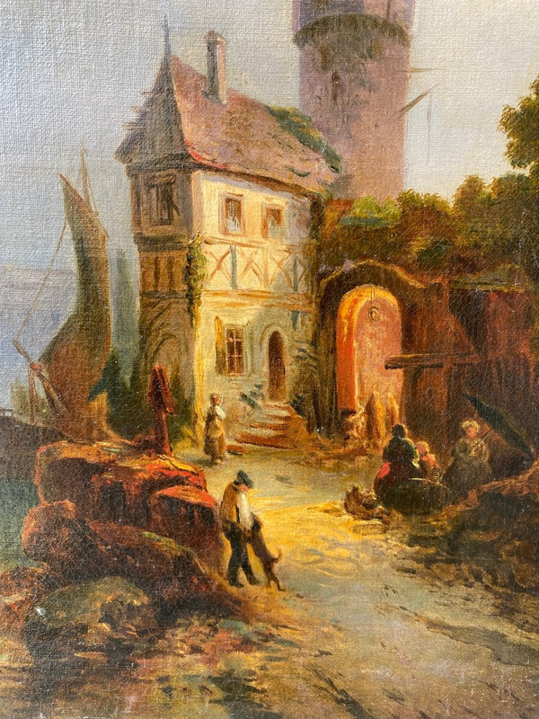Scène De Rue Début XIXème Attribuée à Jacques Francois Carabain (1834-1933)