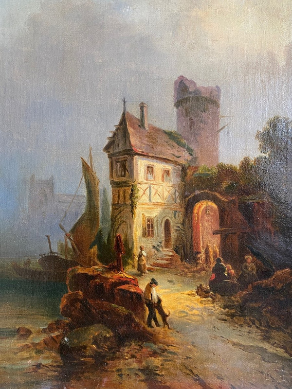 Scène De Rue Début XIXème Attribuée à Jacques Francois Carabain (1834-1933)