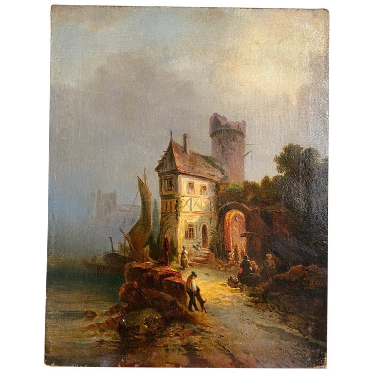 Scène De Rue Début XIXème Attribuée à Jacques Francois Carabain (1834-1933)