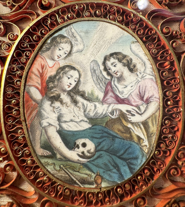 Reliquary Paperolles Painting - 18th century
