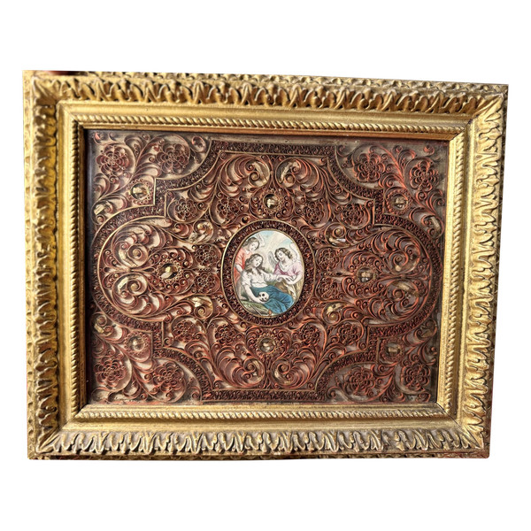 Reliquary Paperolles Painting - 18th century