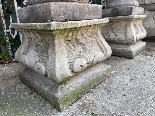 4 Statues De Jardin / Anges Musiciens En Pierre Reconstituée