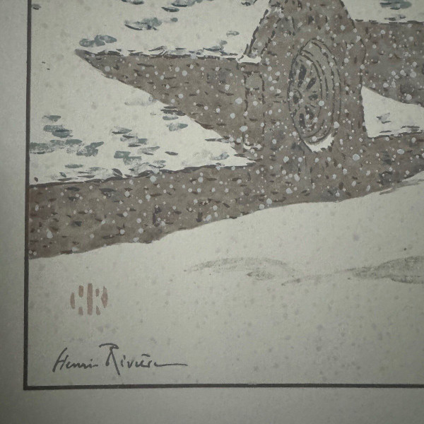 Litografia di Henri Rivière La Neige