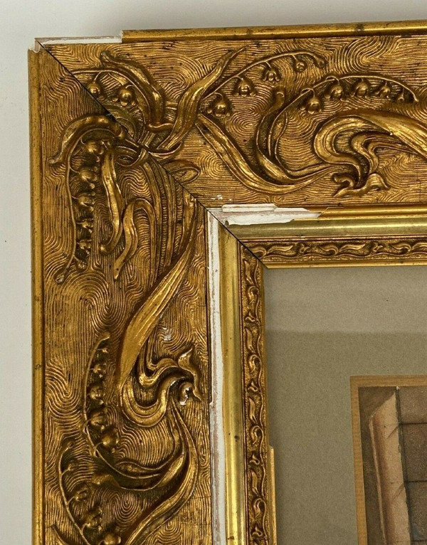 Aquarell von Leray oder Lerat Innenansicht einer Taverne Männer des 18.