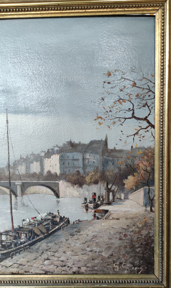 Antique Oil Painting On Panel 19th Century Notre Dame de Paris