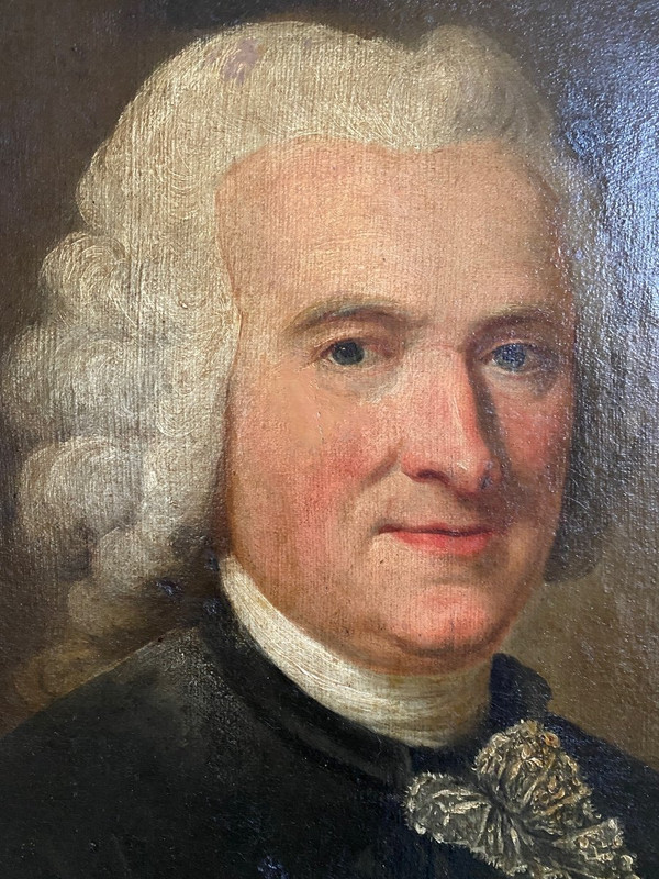 Portrait D’homme 18ème , Huile Sur Toile, Tableau Ancien…