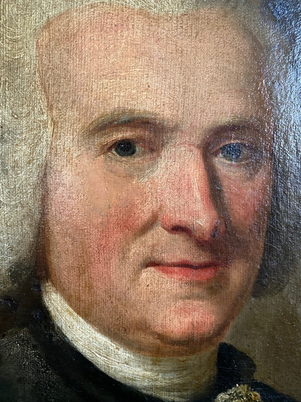 Portrait D’homme 18ème , Huile Sur Toile, Tableau Ancien…