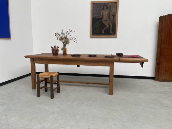 Table en pin massif avec sa rallonge, années 50