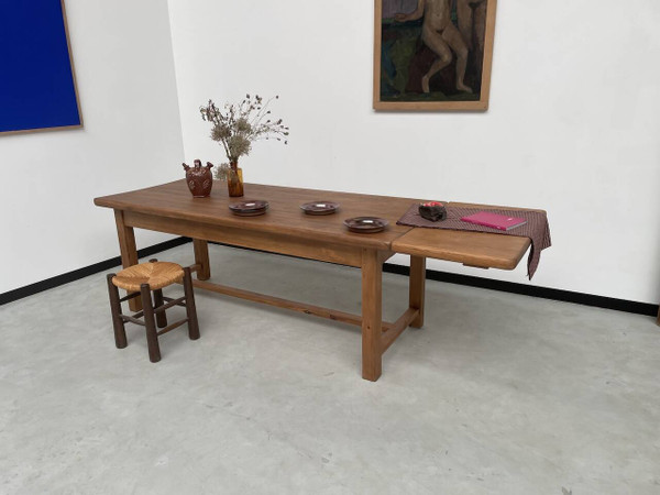 Table en pin massif avec sa rallonge, années 50