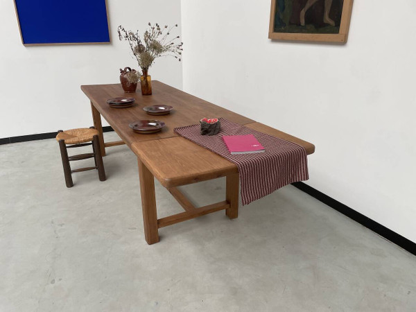 Table en pin massif avec sa rallonge, années 50