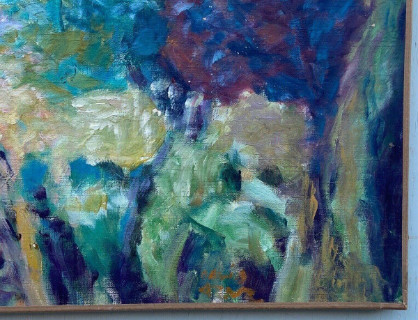 Oil on canvas signed David Arué impressionist landscape