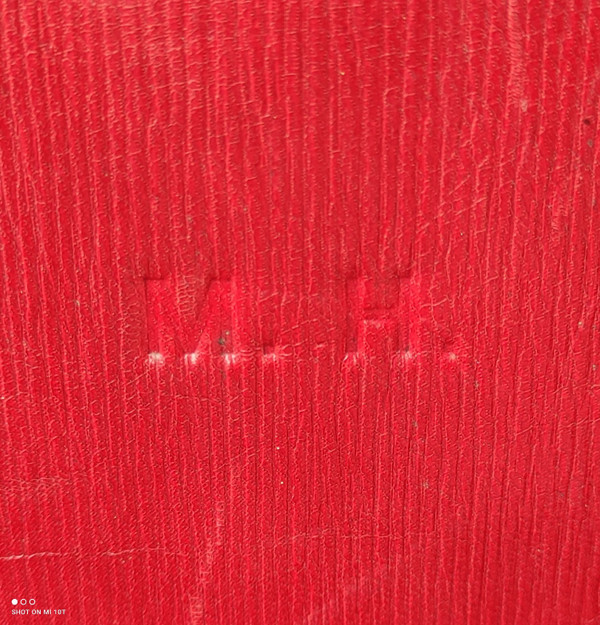 Vecchia borsa da toilette da viaggio con monogramma del marchio MH Old England