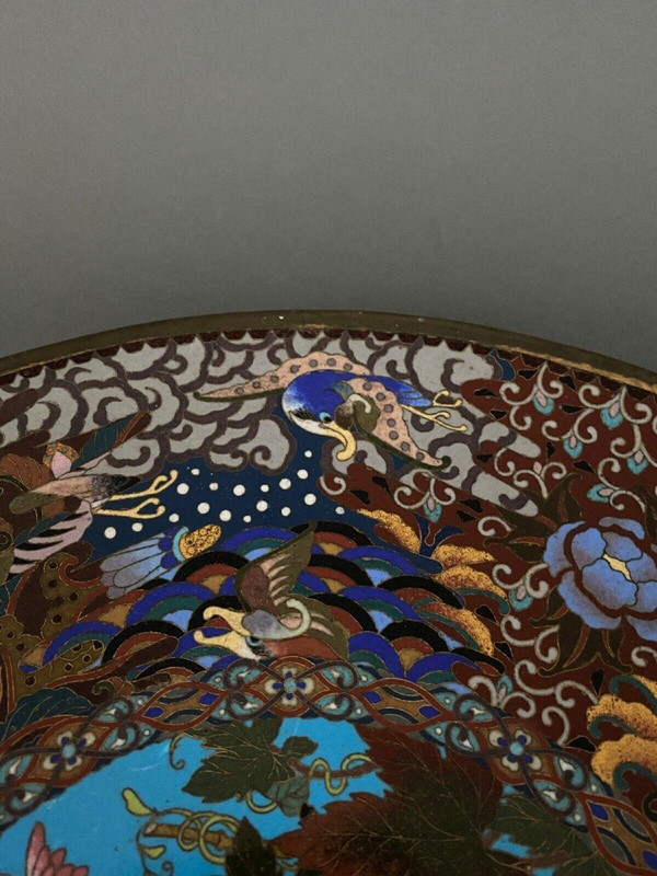 Piatto in smalto cloisonne XIX secolo Giappone Cina