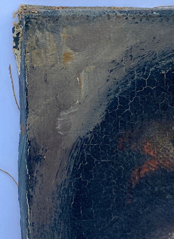 Öl auf Leinwand, charakteristisches rotes Profil der Liebe zum Putto, 17. Jahrhundert