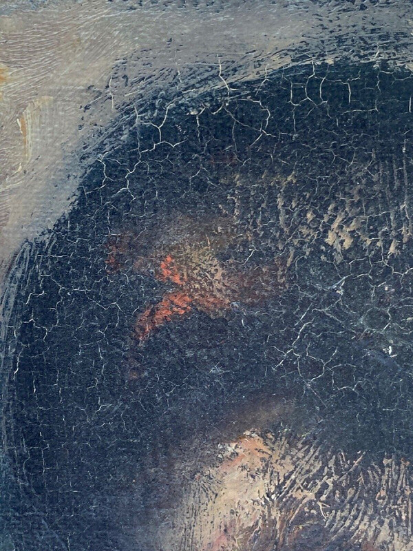 Öl auf Leinwand, charakteristisches rotes Profil der Liebe zum Putto, 17. Jahrhundert