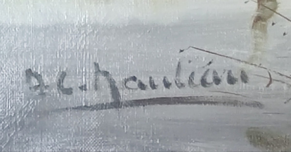 Alte Malerei André Charles Nauleau Malschule von St. Jean de Monts.Vendée