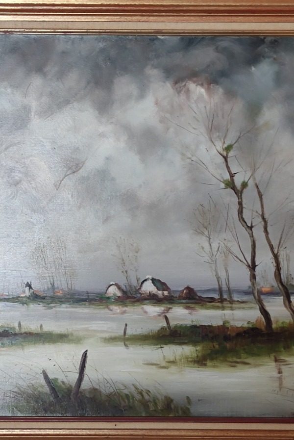 Alte Malerei André Charles Nauleau Malschule von St. Jean de Monts.Vendée