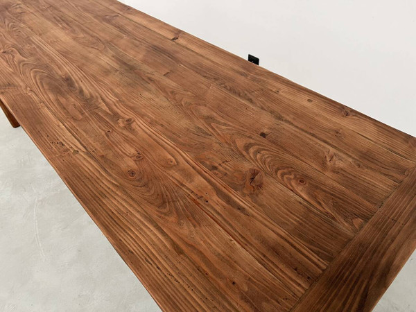 Table de ferme en pin 223 cm, années 70
