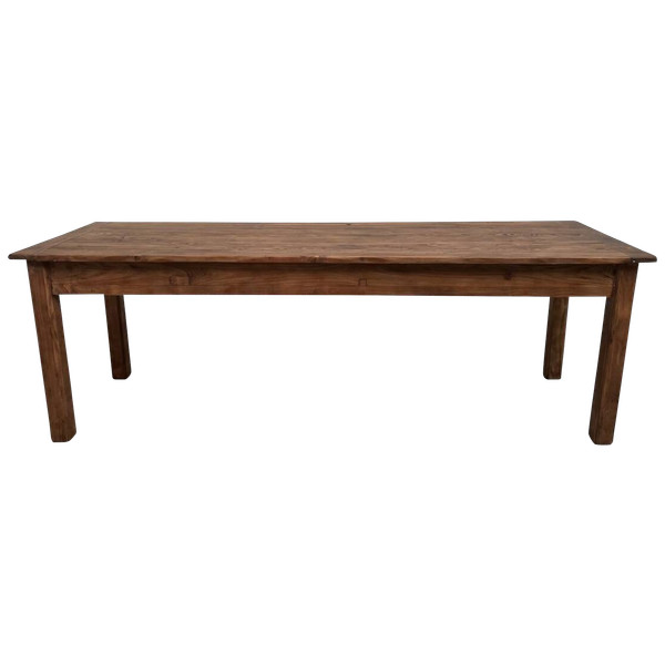 Table de ferme en pin 223 cm, années 70
