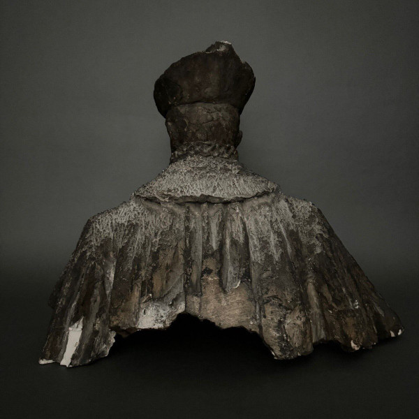Scultura in gesso di Charles Filleul busto di un uomo rinascimentale
