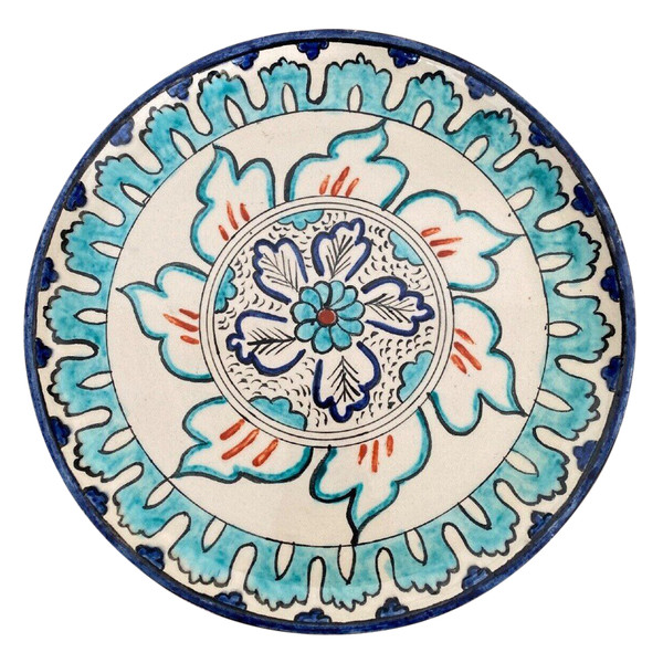 Mid-20th century Iznik dish with floral monogram decoration