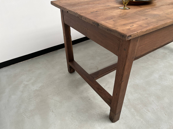 Antique work table in solid cherry and acacia