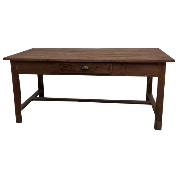Antique work table in solid cherry and acacia
