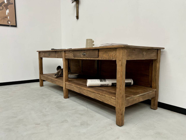 Comptoir ancien, table drapière des années 50