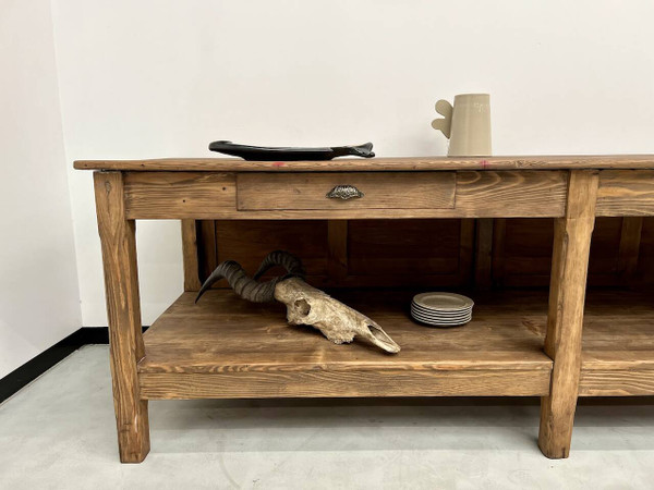 Comptoir ancien, table drapière des années 50