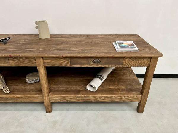 Comptoir ancien, table drapière des années 50