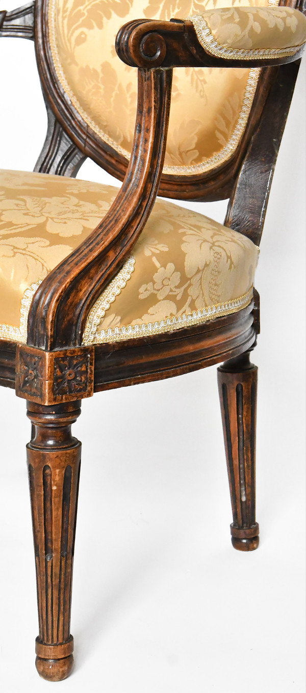 Pair of Louis XVI period cabriolet armchairs