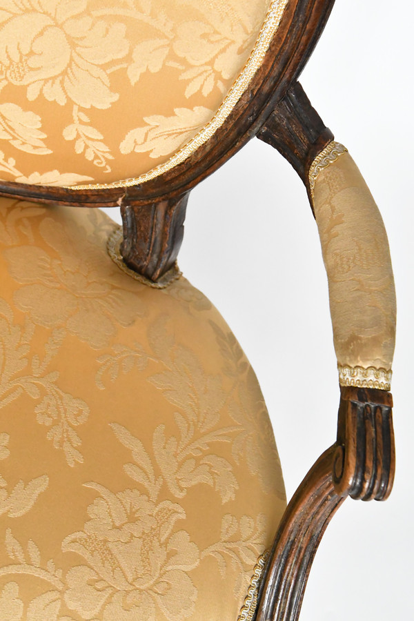 Pair of Louis XVI period cabriolet armchairs