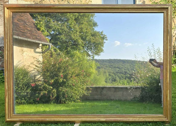 167 X 232 Cm, Very Large Louis Philippe Rectangle Mirror, Gold Leaf, Mercury Glass