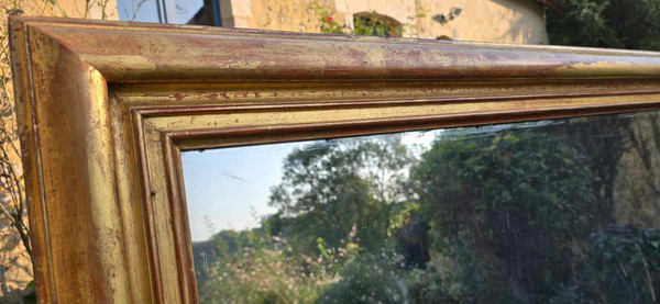 167 X 232 Cm, Very Large Louis Philippe Rectangle Mirror, Gold Leaf, Mercury Glass