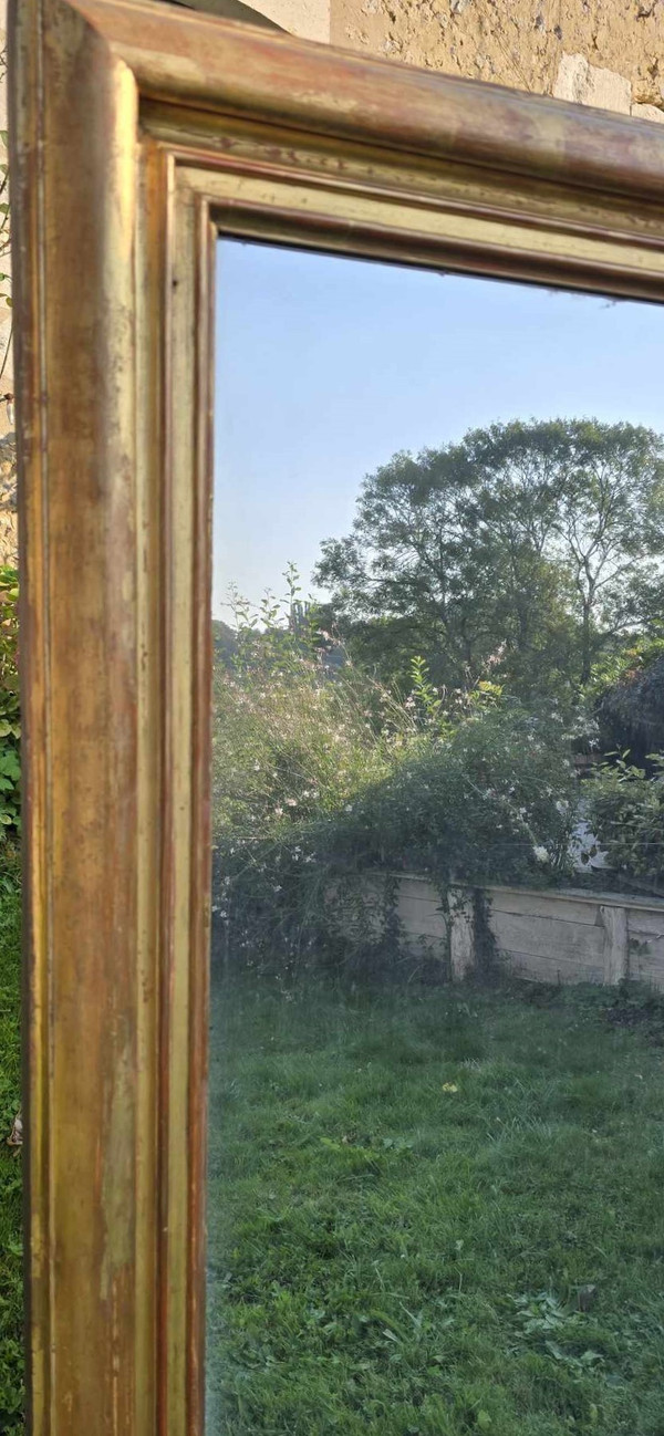 167 X 232 Cm, Very Large Louis Philippe Rectangle Mirror, Gold Leaf, Mercury Glass