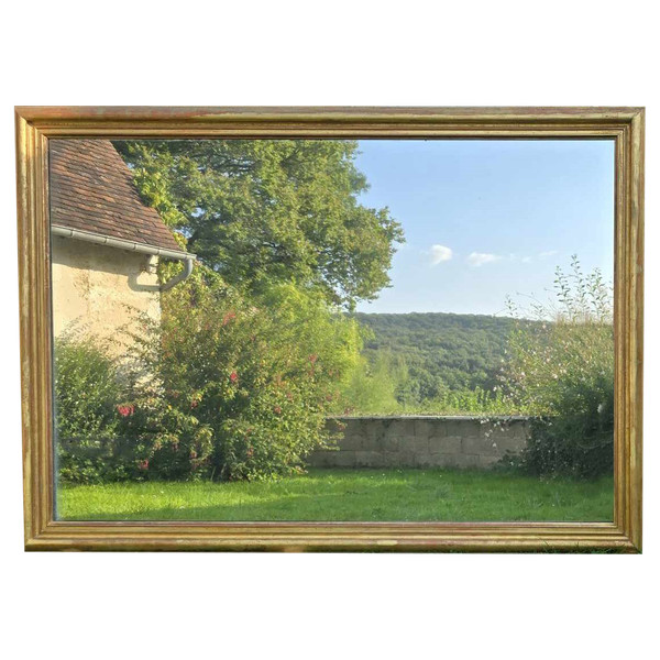 167 X 232 Cm, Very Large Louis Philippe Rectangle Mirror, Gold Leaf, Mercury Glass